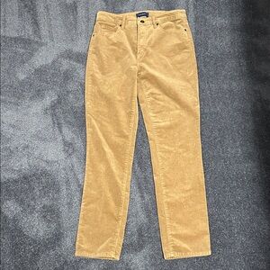 Talbots Women’s High Waist Straight Leg Golden Tan Corduroy Pants. Size 6